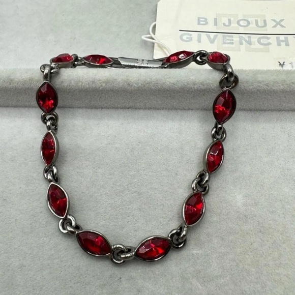 Givenchy Red & Silver Vintage Bracelet - 6.7” - Picture 3 of 6
